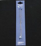 Crystale by L & J Flower Pendant Crystal Anklet Silver Gray / Blue 8" + 1.5"