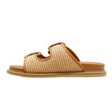 Universal Thread Womens Collin Double Buckle Footbed Sandals Tan Brown 7M