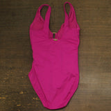 Lauren Ralph Lauren Over-The-Shoulder One Piece Swimsuit Freesia Pink 10