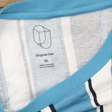Original Use Mens Vertical Striped Short Sleeve T-Shirt Tee Blue Stripe XL