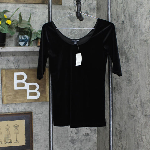 Banana Republic Womens Crushed Velvet Blouse Shirt Top 1667b8350827c2 Black S