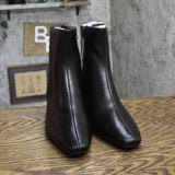 A New Day Tigris Boots Faux Leather Block Heel Zip Ankle Booties Black 7.5W