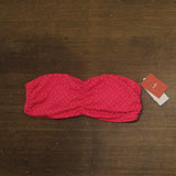 Andie Eyelet Bandeau Bikini Top with Removable Cups AT389 Begonia Pink L