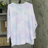 Style & Co French Terry Crewneck Pullover Sweatshirt Cool Dye Purple / Multi PXL