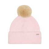 Steve Madden Womens Wide Cuff Beanie with Pom SMA5075M Light Pink
