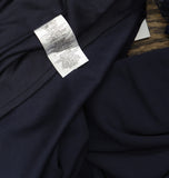 Xscape Plus Size Long Illusion Sleeve Off The Shoulder Dress Gown Navy Blue 14W