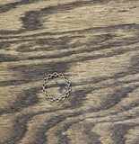 Stone Chain Link Textured Solid Band 5 Set Rings Silver Gray / Blue 7.75-8