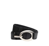 Rag & Bone Womens Ryder Buckle Leather Elastic Belt RL5F25HA32L Black S