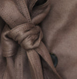 A New Day Faux Suede Double-Breasted Belted Trench Coat f00251322 Brown S