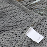 Jennifer Lopez Womens Open Knit Shiny Sweater Gray / Pink Shimmer M