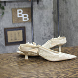 A New Day Milan Slingback Lace Pumps 93708032 Cream Off White 8M