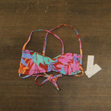 Salt + Cove Sweetheart Bralette Bikini Swim Top 807140 Red Orange Multi L