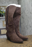 Universal Thread Patsy Tall Fringe Western Boots Cowgirl Chocolate Brown 8.5M