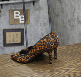 On 34th Womens Jeules Pointed-Toe Slip-On Pumps Leopard Micro Brown 6.5M