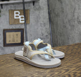 White Mountain Womens Basket Flat Sandal Blue Raspberry / Sandalwood Fab 7M