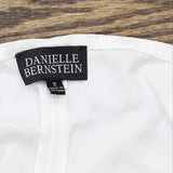 Danielle Bernstein Womens Cropped Sleeveless Blouse Shirt Top Cloud White 2