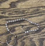 Tennis Slider Adjustable Bracelet Silver Gray / Clear