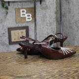 A New Day Womens Serafina Heels Rhinestone 94661788 Burgundy Red 10M