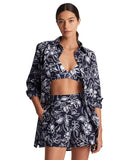 Lauren Ralph Lauren Allora Floral Shirt Cover Up Button Up Allora Floral Blue L