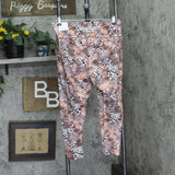 Calvin Klein Size Printed High-Waist 7/8 Leggings Conceal Creamsicle Brown 1X