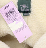 Wild Fable Shawl Collar Faux Shearling Button Down Sash Tie Coat Tan Brown 2XS