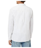John Varvatos Mens Oversized Fit Textured Shirt Button Up W989F25-93MA White S