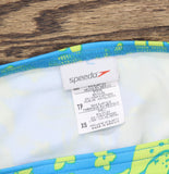 Speedo Womens Hana Floral Printed Side Tie Bikini Bottom Blue / Green XS