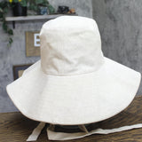 Lack Of Color Linen Wide Brim Summer Bucket Hat SUMBUCPEBL Pebble Brown M/L