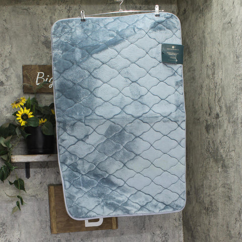 Broadhaven Memory Foam Rectangle Padded Bath Rug Lustrous Steel Gray 24x38