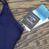 Swim Solutions Womens Midnight Princess High-Low Tankini Top 806843 Navy Blue 10