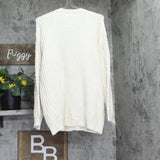 Future Collective Relaxed Cardigan Sweater Button Fringe Cream Off White L