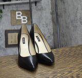 Nine West Womens Stiletto Heel Tatiana Pump 60289666 Black Leather 10M