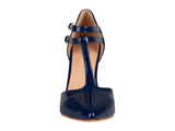 Journee Collection Womens T-Strap Tru Pump Stiletto Heels TRU Navy Blue 7.5M