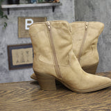 Universal Thread Block Heel Western Booties Ankle Boots Brown 8M