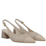 Franco Sarto Pump Faux Leather Woven Alabaster Off White MISMATCH (7.5M/8M)