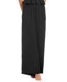 Red Carter Womens Hammered Satin Cover Up Wide Leg Pants RCHS25B001 Black XL