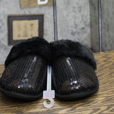 Auden Womens Rae Sequin Scuff Slippers 91639271 Black M (7/8)