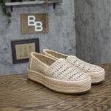 Toms Womens Valencia Platform Espadrille 10021921 Champagne Brown Metallic 7.5M