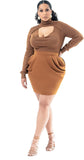 Pantora Womens Knit Ines Draped Skirt Brown XS
