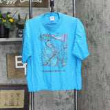 Jerzees Mens Vintage Clearwater Florida Graphic Short Sleeve T-Shirt Tee  Blue L