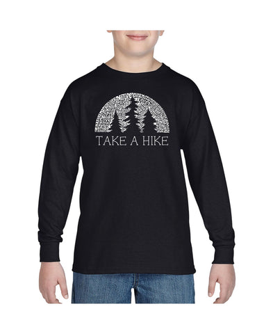 La Pop Art Big Boys Word Art Graphic Long Sleeve T-shirt Black M
