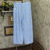 Dotti Womens Cotton Openwork Dot Drawstring-Waist Pants 85289 Light Blue M