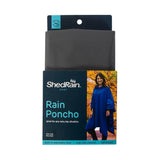 Shedrain Pullover Hooded Drawstring Rain Poncho 84300954 Charcoal Gray 39" x 58"