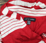 As U Wish Juniors Striped Drawstring T-Shirt Dress Red Stripe M