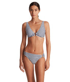 Lauren Ralph Lauren Luxe Stripe Ring-Side Hipster Swim Bottom Navy / White 10