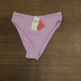 Andie Womens '90s High-Waist High-Cut Cheeky Bikini Bottoms Lively Purple S