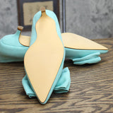 Journee Collection Women's Orana Bow Heels Shoes ORANA-PUMP Mint Blue Green 5.5M