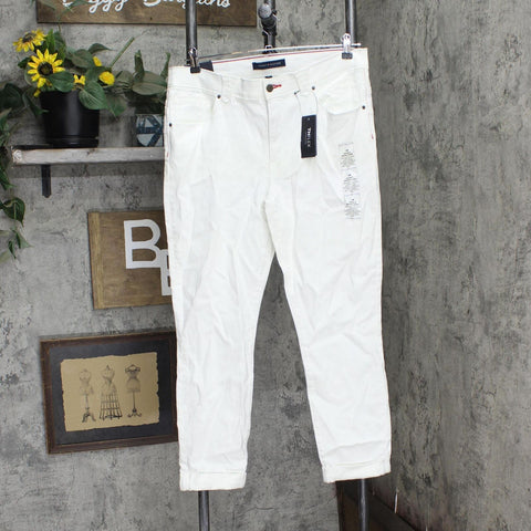 Tommy Hilfiger Women's Waverly Skinny Ankle Pants J3AK2661 Bright White 14