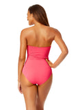 Anne Cole Twist Front Shirred One-Piece Swimsuit MYMO00501 Hot Flamingo Pink 12