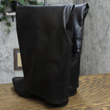 A New Day Womens Tambra Fold Over Tall Boots 90975074 Black 9.5M